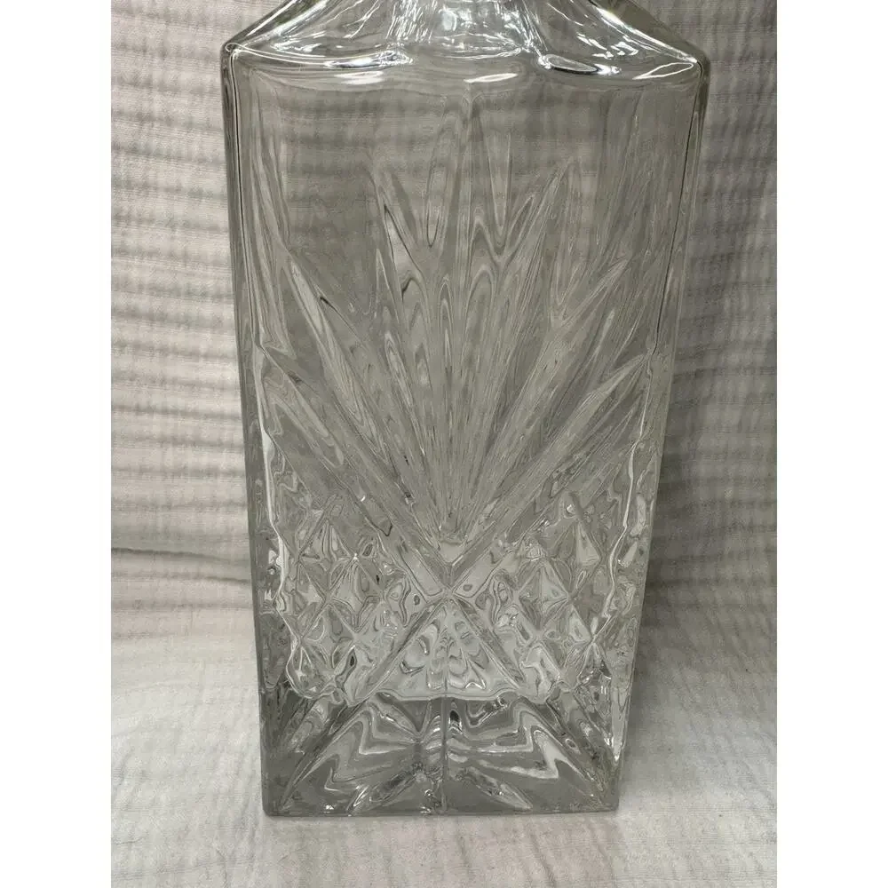 Beautiful Vintage Antique Heavy Glass Whiskey Decanter With Stopper
